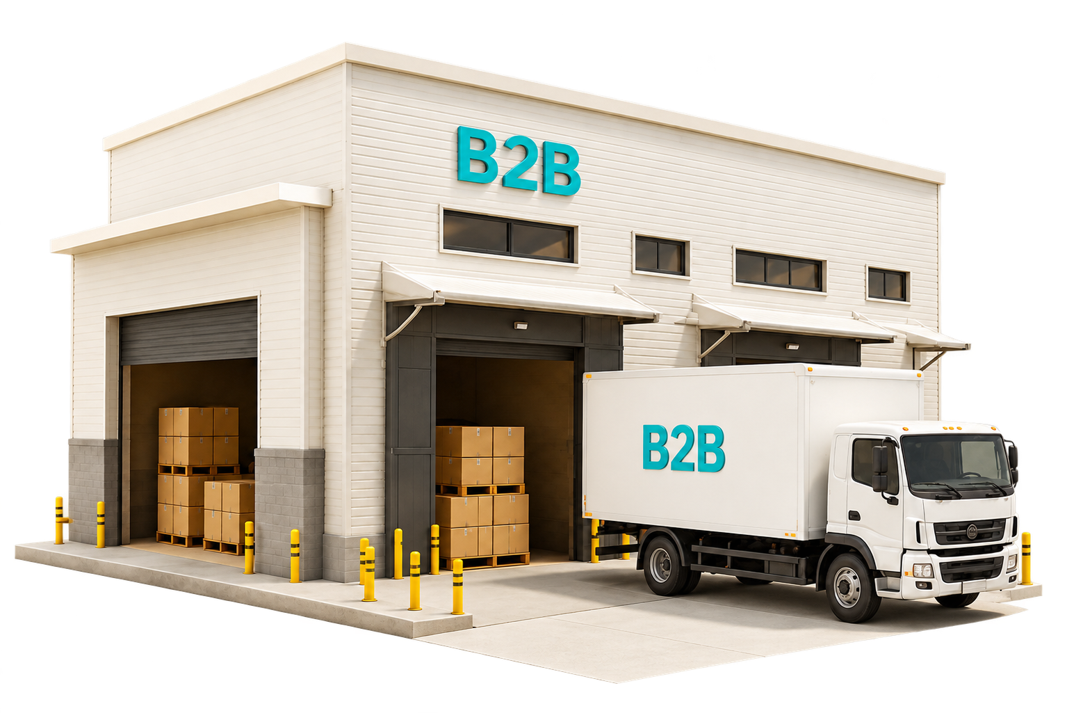 مستودع B2B وشاحنة توزيع
